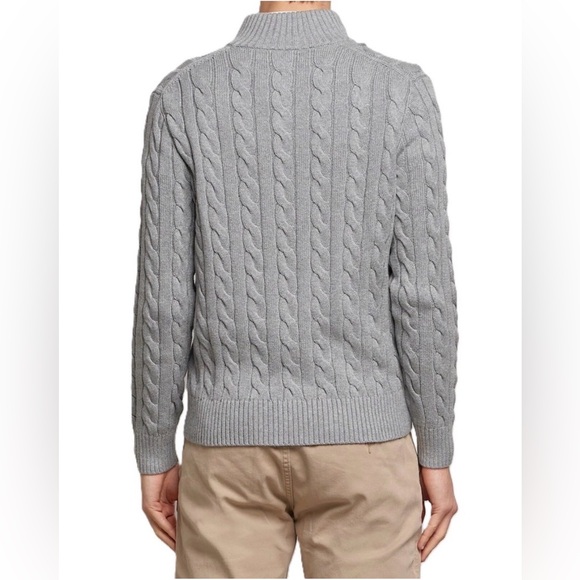 Polo Ralph Lauren Men's 1/4 Zip Cable Knit Cotton Sweater GRAY 4XB - Picture 3 of 13